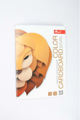 Картон кольоровий А4, 10 аркушів, 10 кольорів, двосторонній